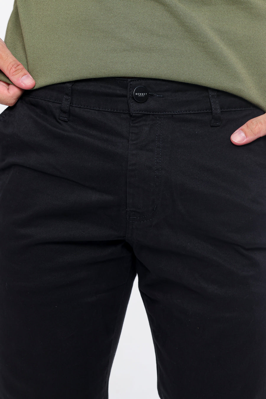 Calça Jeans Bolso Faca Alfaiataria Preta Ref:CJM42