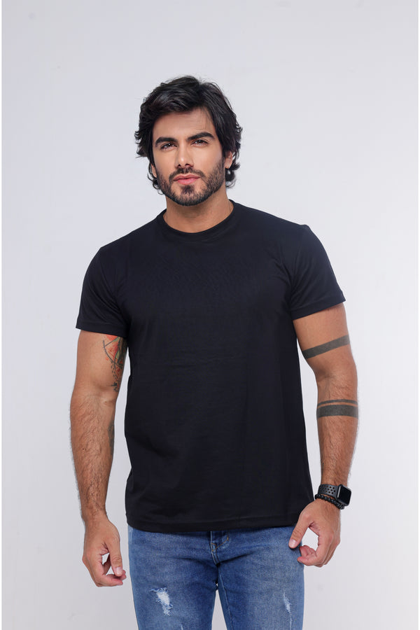 Camisa Preta Gola Careca