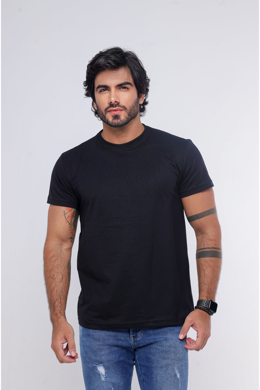Camisa Preta Gola Careca