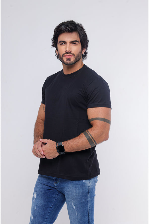 Camisa Preta Gola Careca