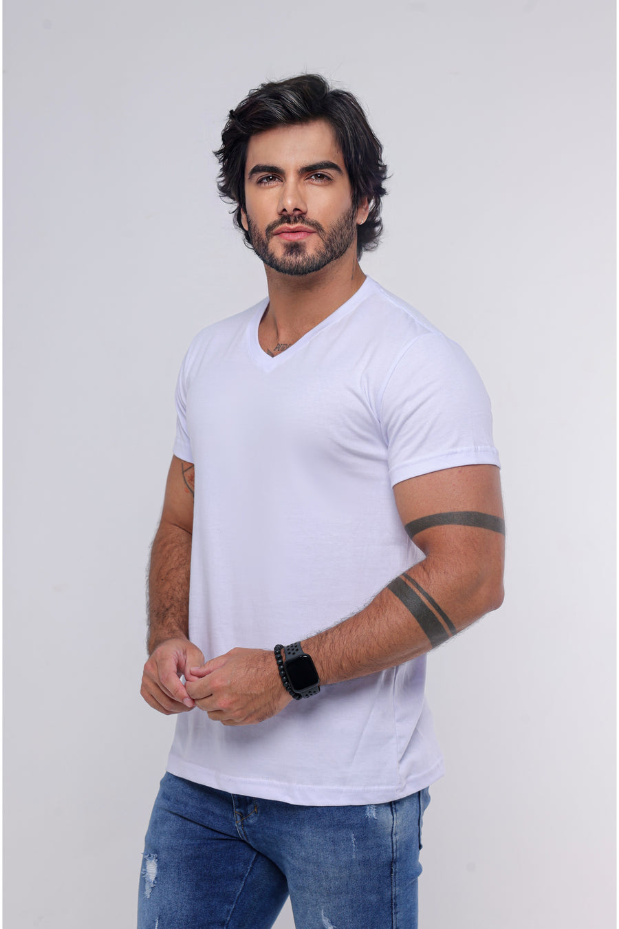 Camisa Branca Gola V