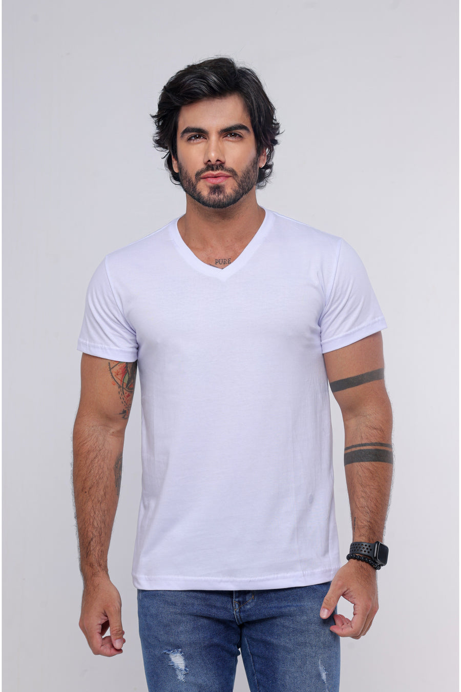 Camisa Branca Gola V