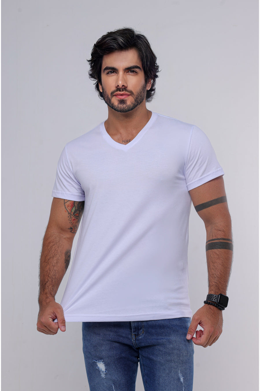Camisa Branca Gola V
