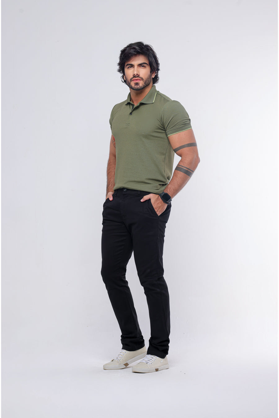 Calça Jeans Bolso Faca Alfaiataria Preta Ref:CJM42