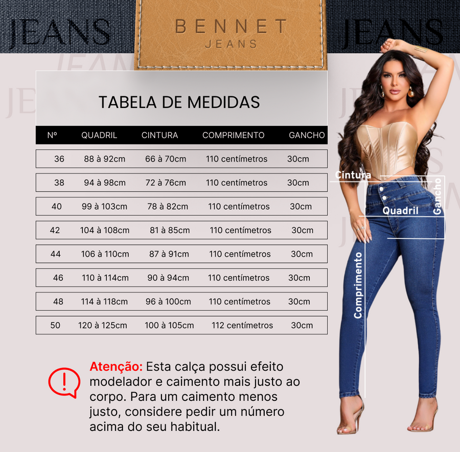 Calça Jeans Skinny 2 Botões Cintura Alta Mega BumBum Ref: 0CJ34