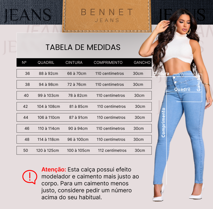 Calça Jeans Skinny 2 Botões Cintura Alta Mega BumBum Ref: 0CJ33