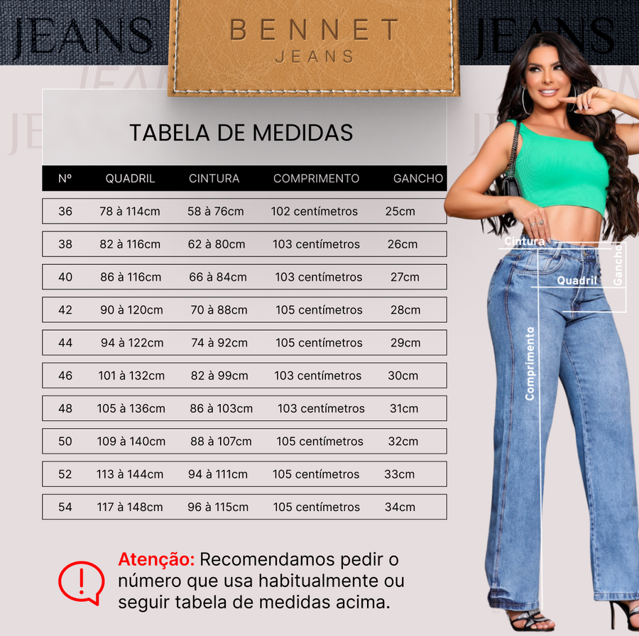 Calça Jeans Wide Leg Cintura Alta Ref: 0CJ38