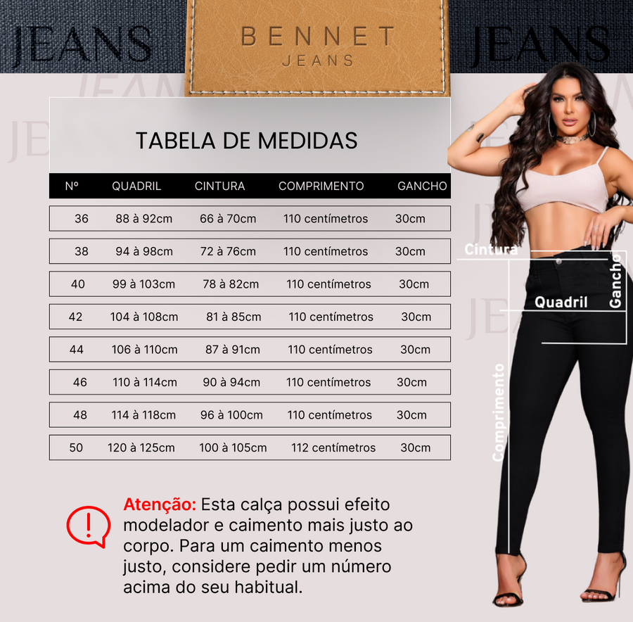Calça Jeans Skinny Preta Cintura Alta Bolso Faca Alfaitaria Ref: 0CJ35