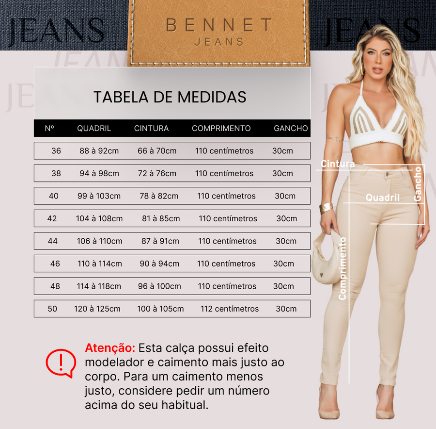 Calça Jeans Skinny Bege Cintura Alta Barra Reta Ref: 0CJ24