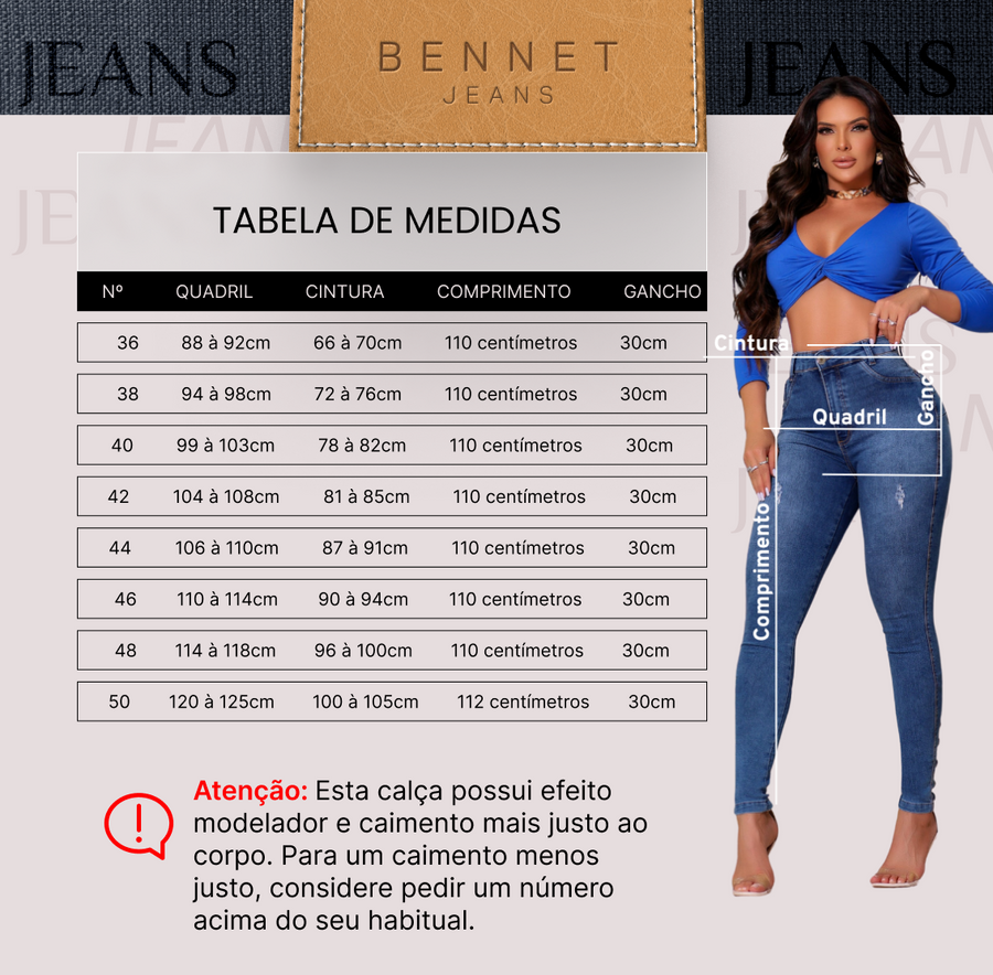 Calça Jeans Skinny Botões na Barra Cintura Alta Ref: 0CJ01
