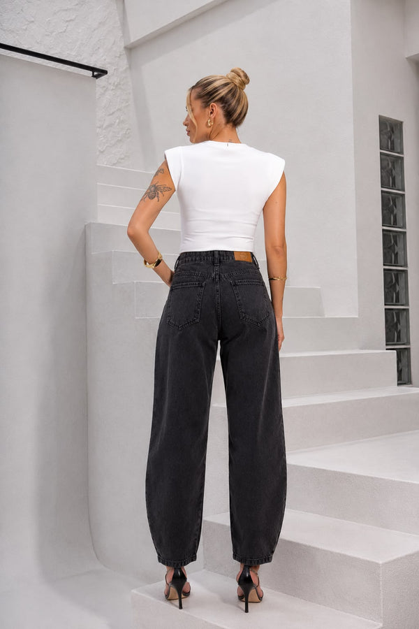 Calça Jeans Ballom Cinza Black Detalhes Ref: 0CJ82