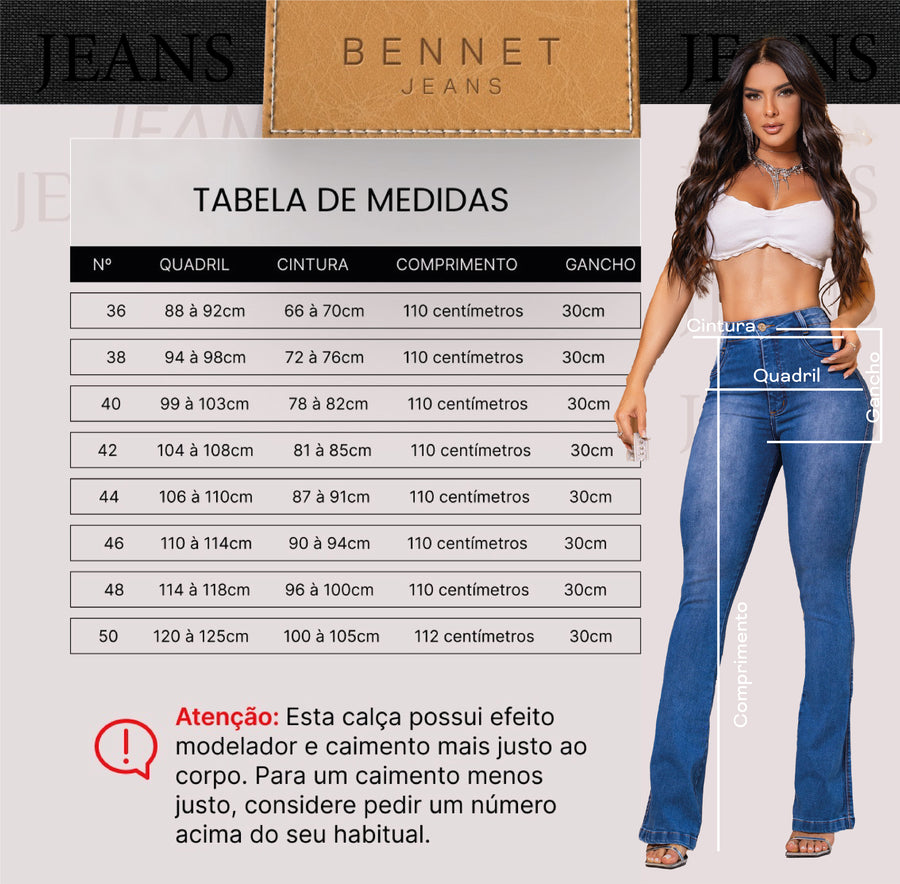 Calça Jeans Boot Cut Cintura Alta  Ref: 0CJ52